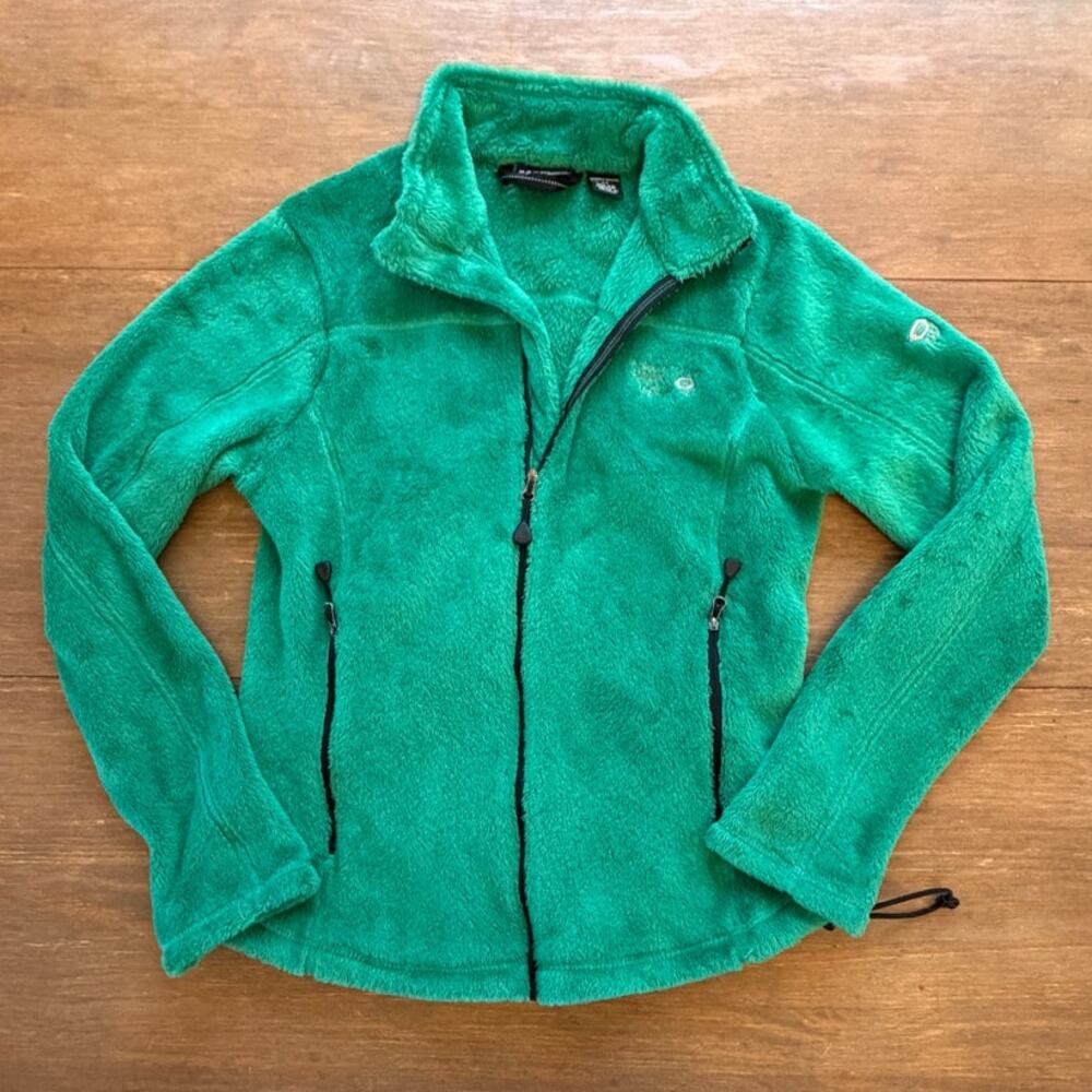 Mountain Hardwear Monkey Woman Fleece Jacket Green Full Zip Plush Women's Small